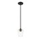 Z-Lite Joliet 1 Light Mini Pendant, Matte Black & Clear 473MP-MB - alternate 8